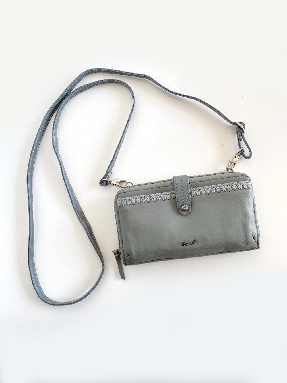 The Sak Iris Smartphone Crossbody Bag Purse Gray